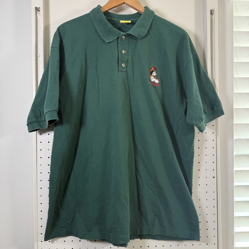 Vintage Big Dogs Polo‎ Shirt Men's Green Short Sleeve Classic USA Made - XL